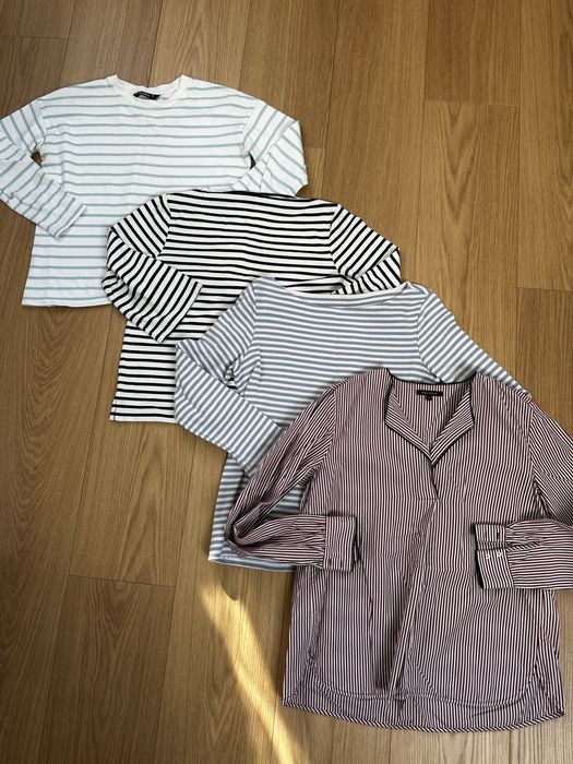4 bluzki w paski 36/38 marc o polo