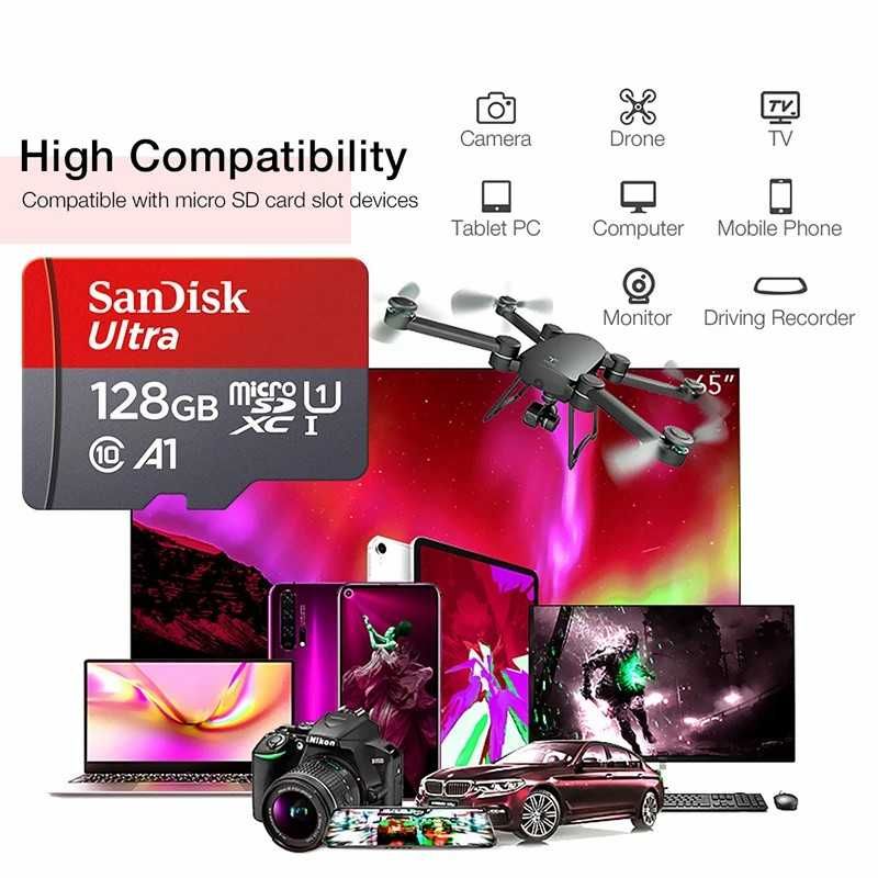 Карта памяти 128 ГБ GB MicroSD SanDisk Class 10 ОРИГИНАЛ флешка микро