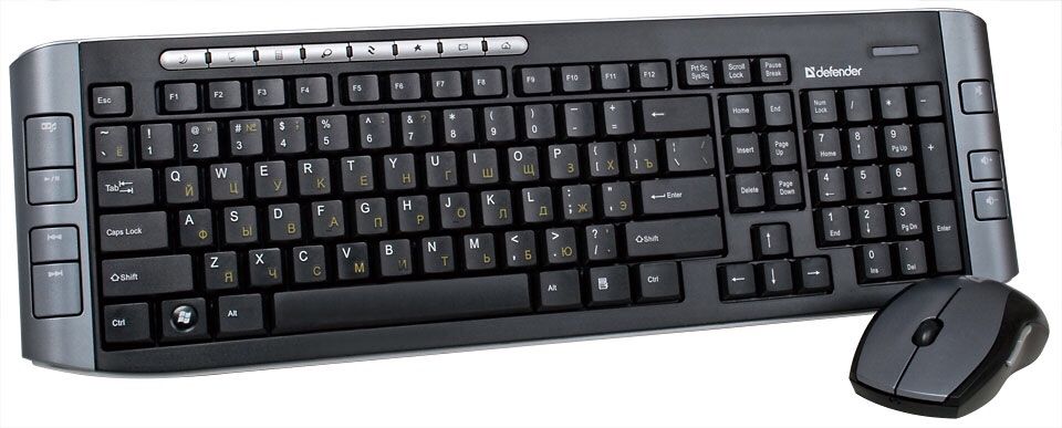 Беспроводная мультимедийная клавиатура и мышь Defender Maverick 9515