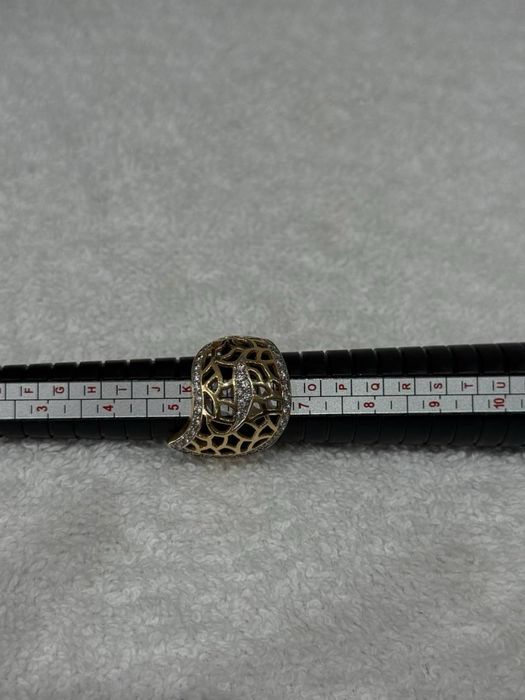 Złoty pierścionek 585, 7.52 g, rozmiar 6, ażurowy zdobiony