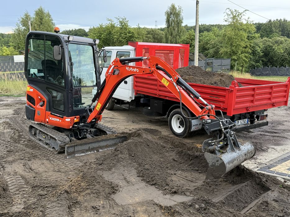 Wiertnica wozidlo wywrotka koparki wynajem kubota CAT bobcat