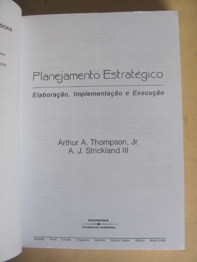 Planejamento estratégico de Arthur A. Thompson Jr.