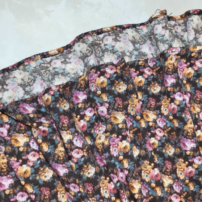 Sukienka brązowa w kwiaty Zara 134 urocza jesienna