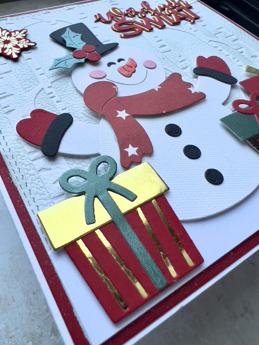 Kartka z kopertą  Bałwanek świąteczna ręcznie robiona