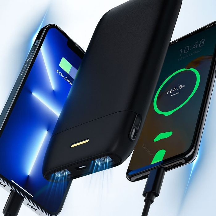 Повербанк LENYES PX167 10000 мАг з LED-індикатором та 2 USB, чорний