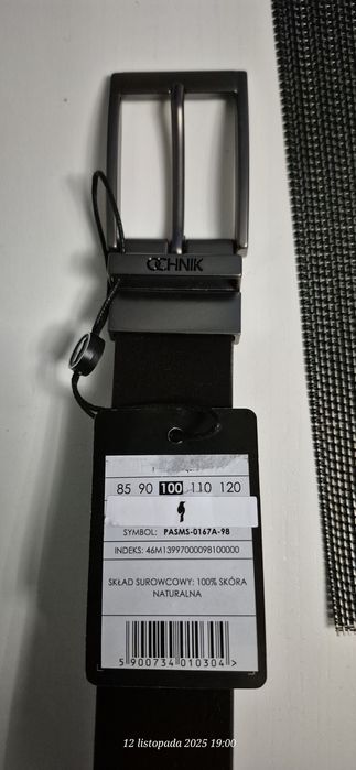 Pasek skórzany brązowy