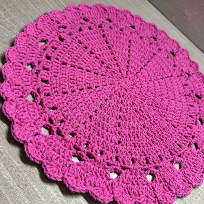 Sousplat de Crochet Modelo Coração