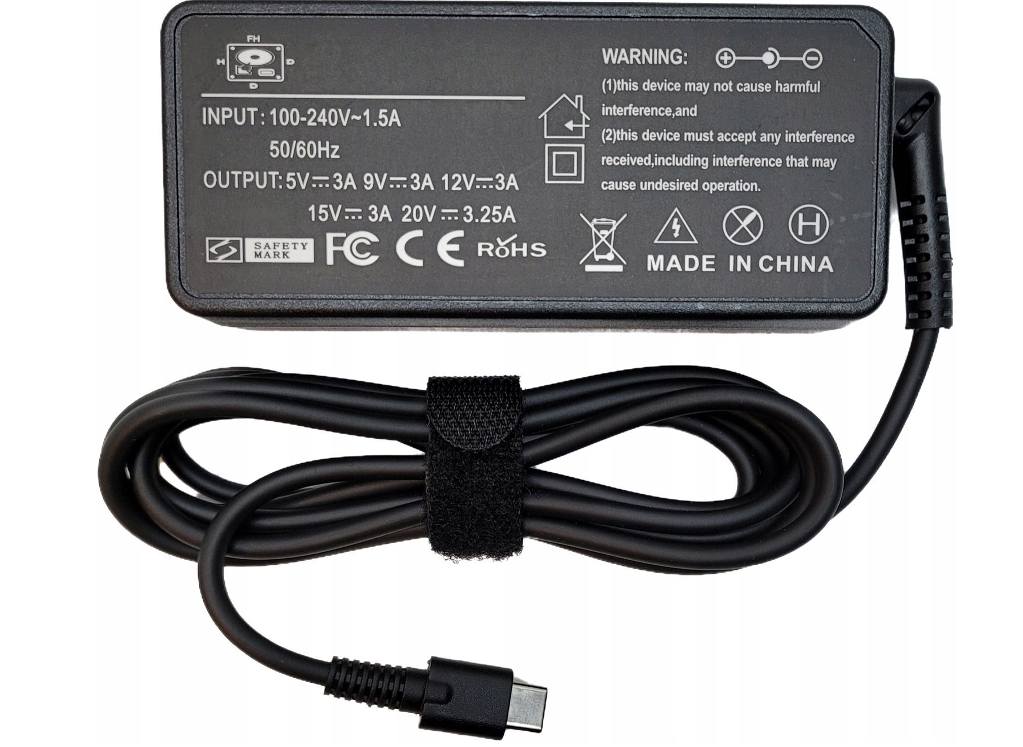 Zasilacz ładowarka USB-C 65W PD do laptopa Lenovo Dell HP Asus Acer
