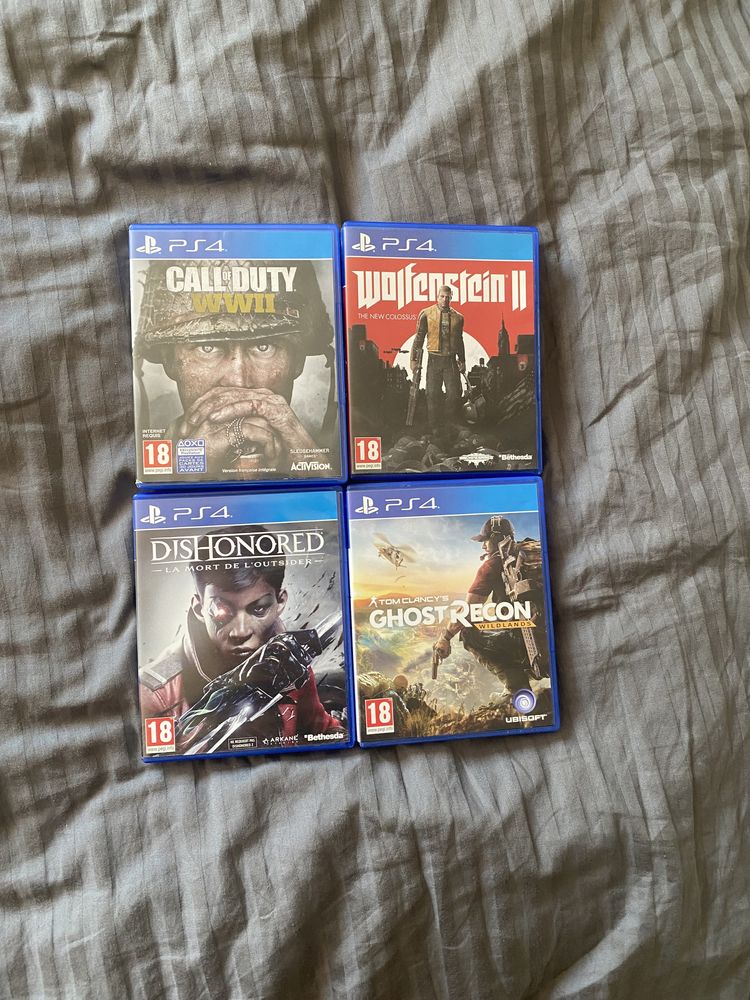 Gry na ps4, COD2, wolfenstein 2, dishonored, ghost recon