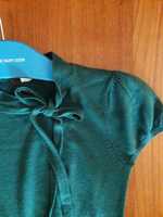 H & M urocza bluzka elegant cotton zieleń morska XXS/XS