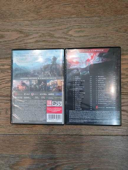 PC-DVD Wiedźmin 3 Dziki Gon pudełka z płytami ścieżka dźwiękowa