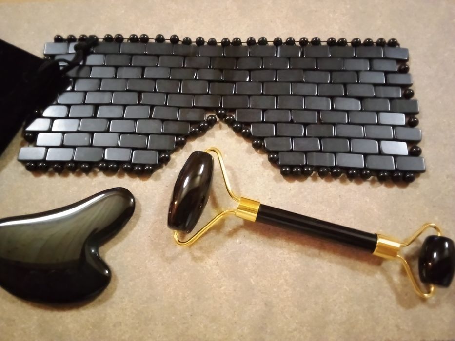 Obsidiana Natural - Massagem Facial - Gua Sha - NOVO