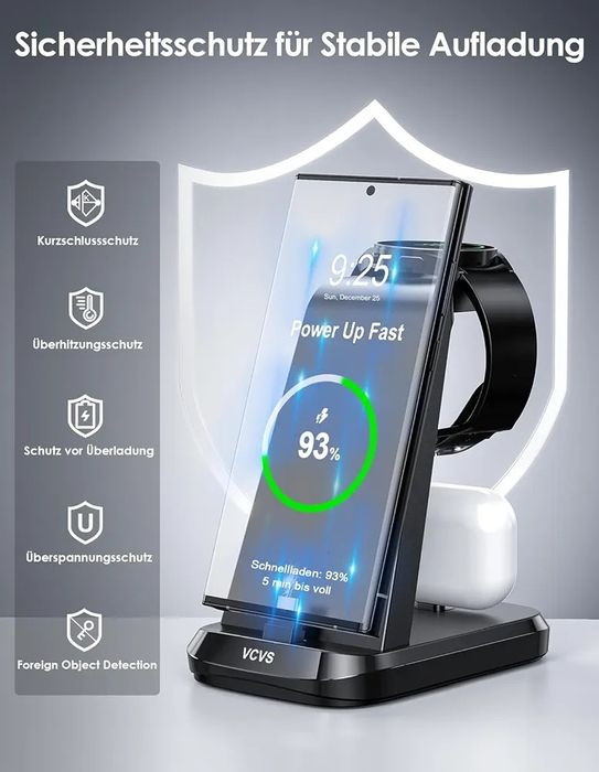 Зарядна станція VCVS 3-in-1 30W Super Fast Charger (Black)