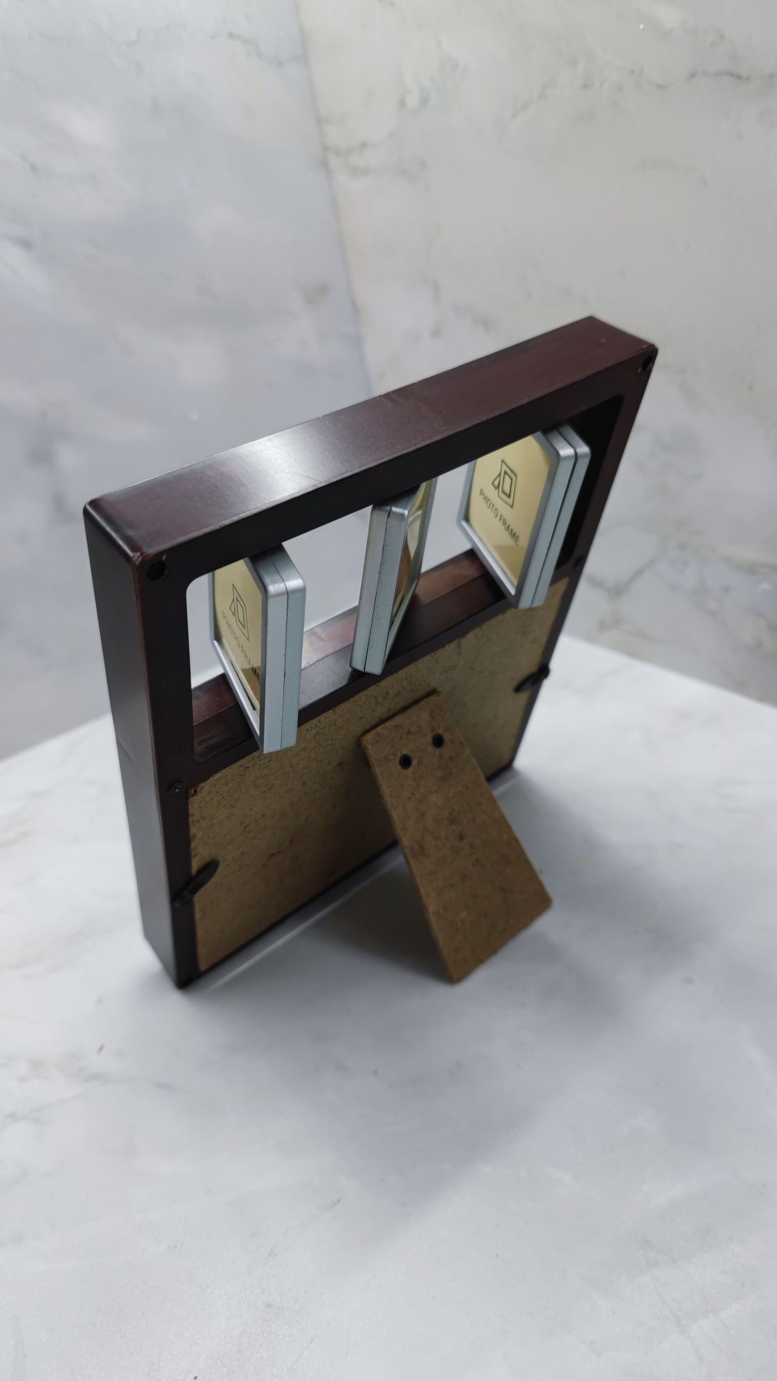 Рамка для фото с мини рамочками в деревянной рамке
