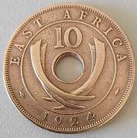 10 Cêntimo de 1924 África Oriental Britânica, do Sul George V