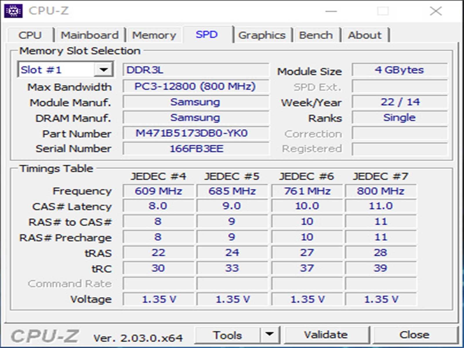 DDR3 8GB Samsung 12800 L