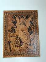 Ікона дерев’яна різьблена Ангел охоронець икона образ