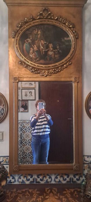 Espelho talha dourada com gravura