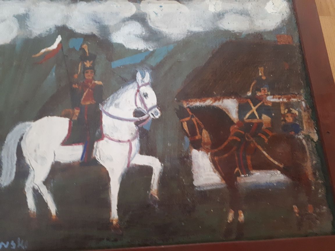 Stary obraz olejny  ludowy