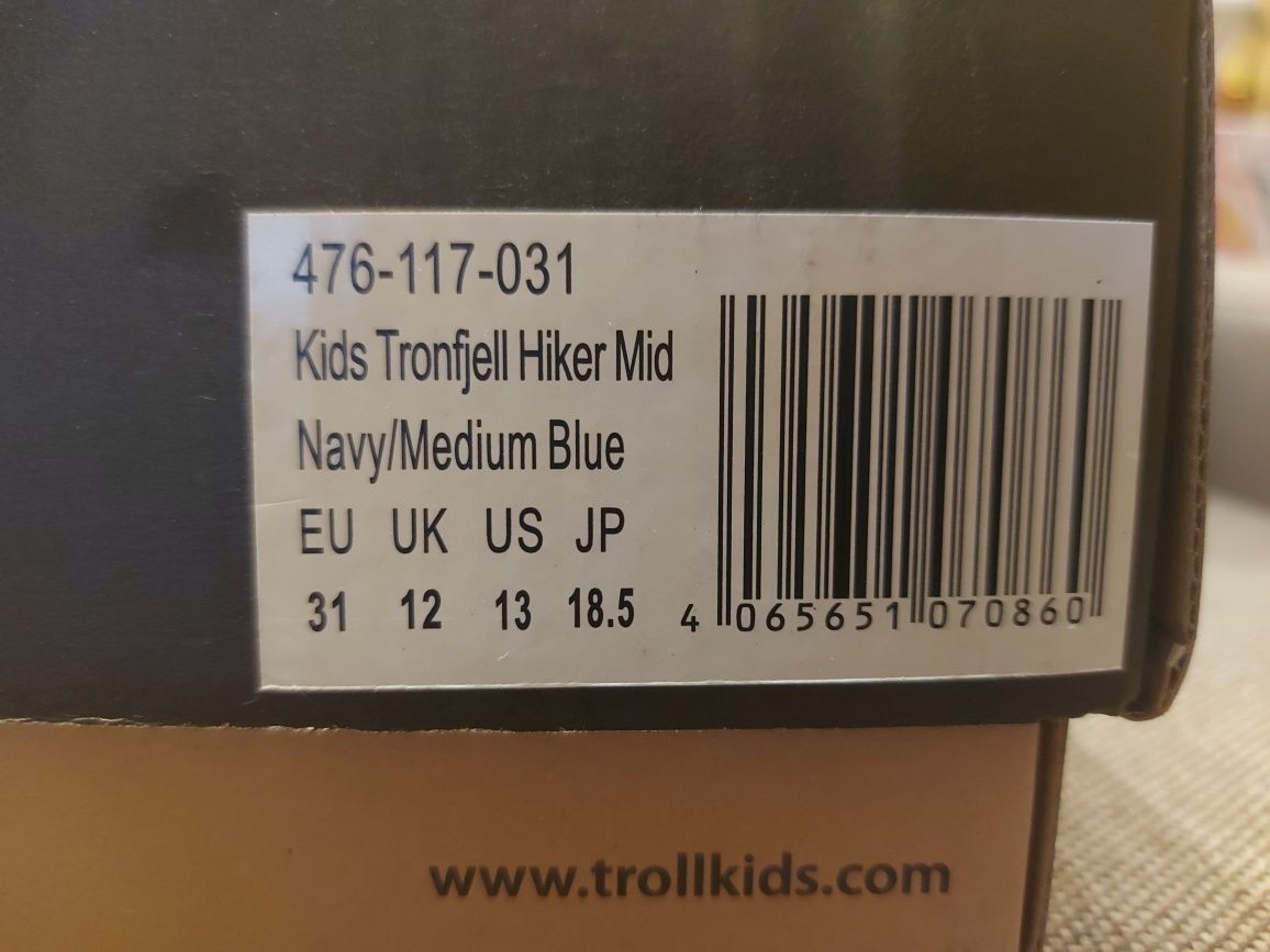 TROLLKIDS  Tronfjell Hiker  trapery dziecięce  r. 31 wodoodporne