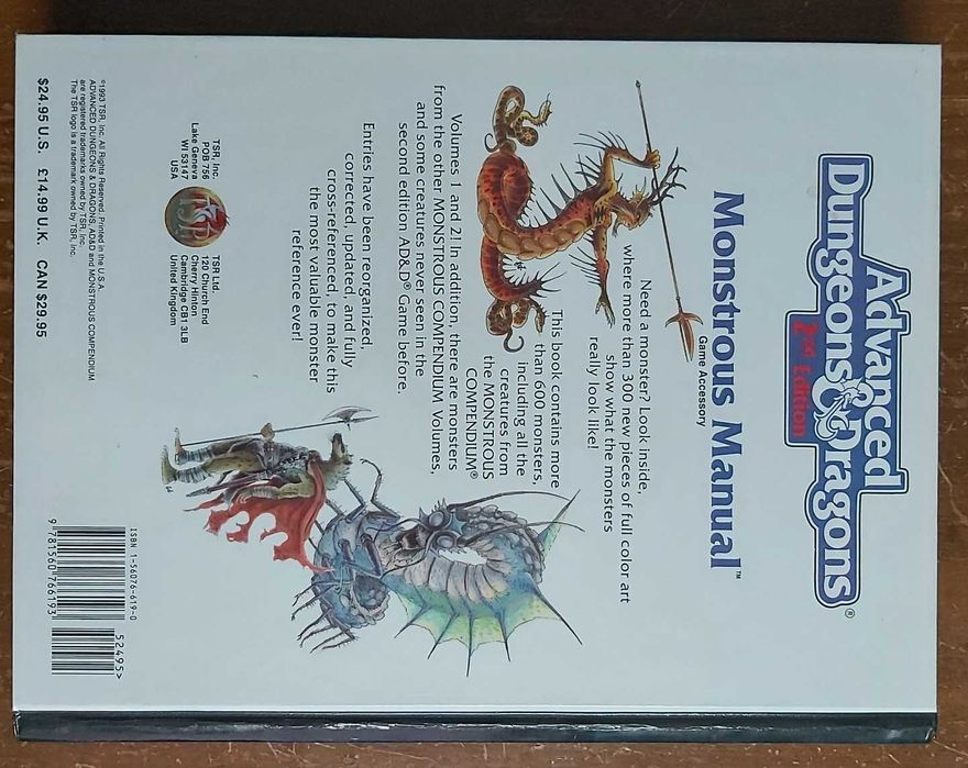 Advanced Dungeons And Dragons, Mounstrous Manual