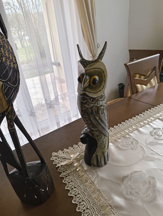 Ozdoby z drewna  ptaki : sowa i czapla