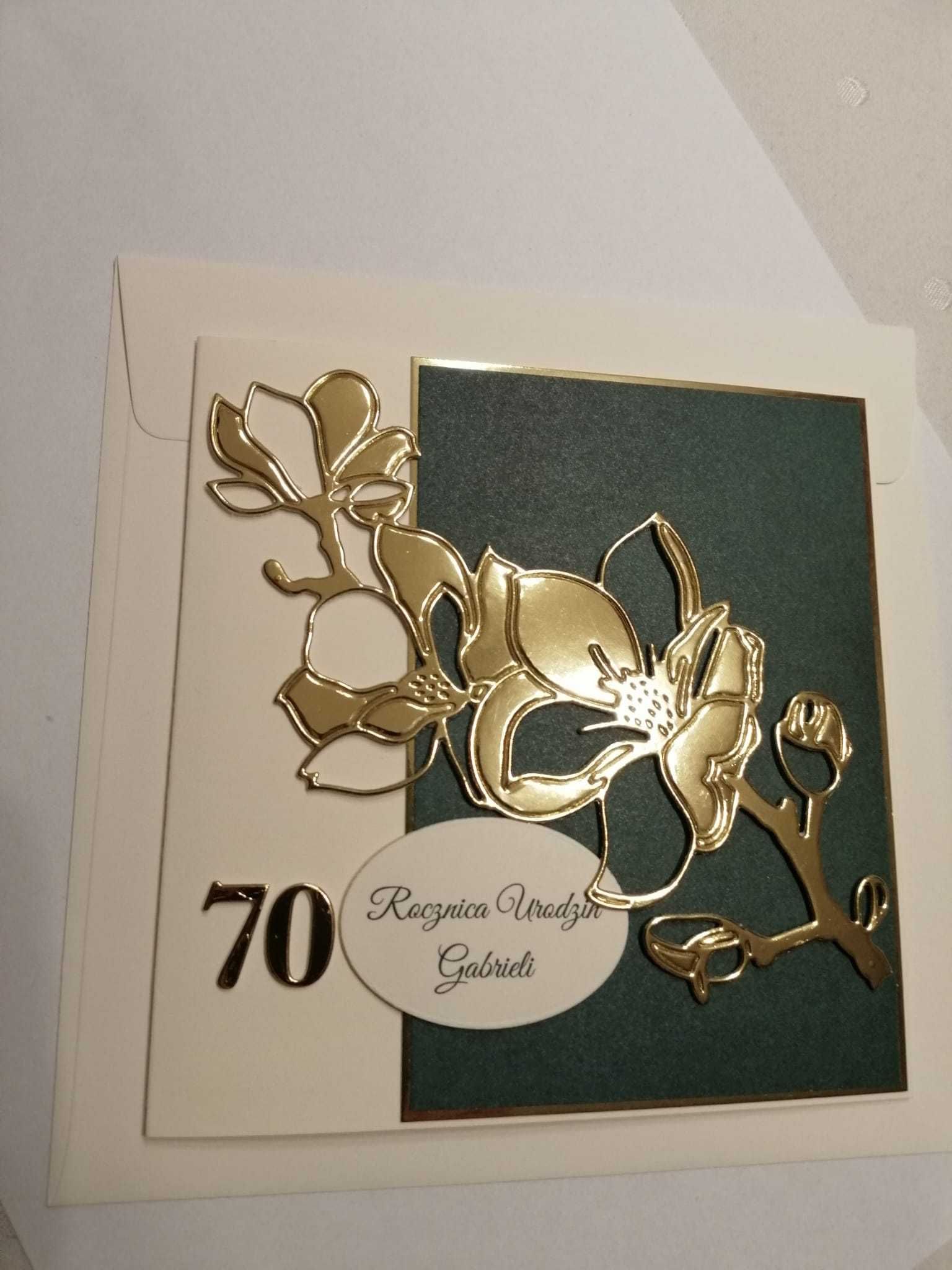 Kartka z  okazji 70.urodxin w kopercie