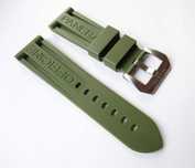 Zielony silikonowy pasek 24mm do zegarka Panerai PAM gumowy klamra