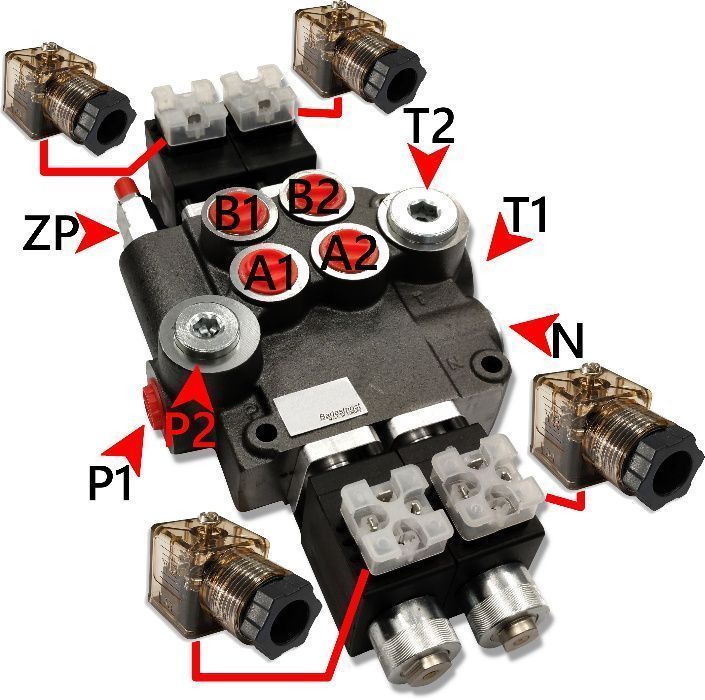 Rozdzielacz hydrauliczny 5 SEK 80L ELEKTRYCZNY 12V Badestnost  [2651]