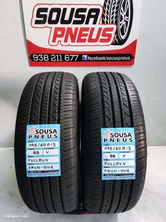 2 pneus semi novos 195-60r15 fullron - oferta dos portes