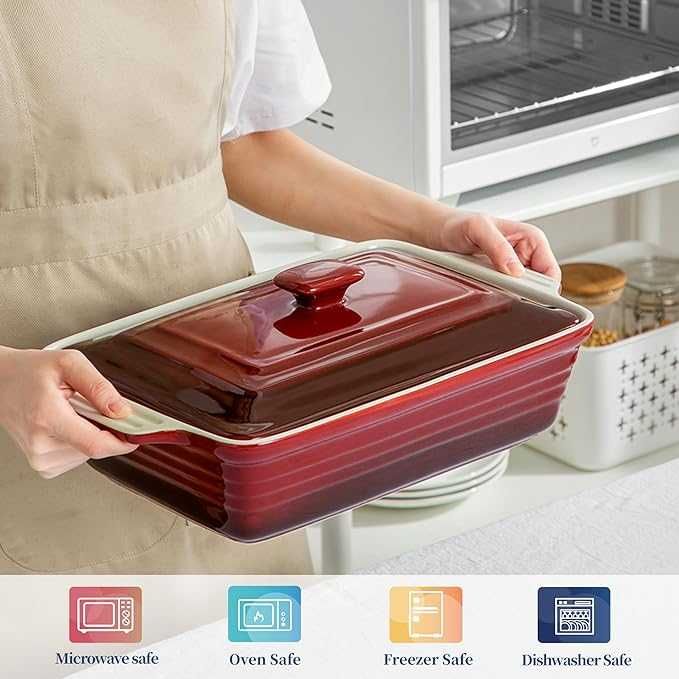 Naczynie Ceramiczne do Pieczenia z Pokrywką 4300 ml Lovecasa DEFEKT!!