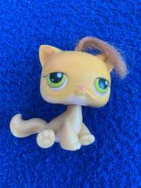 Кошка силячка с волосами желтая лпс пет шоп lps littlest pet shop котя