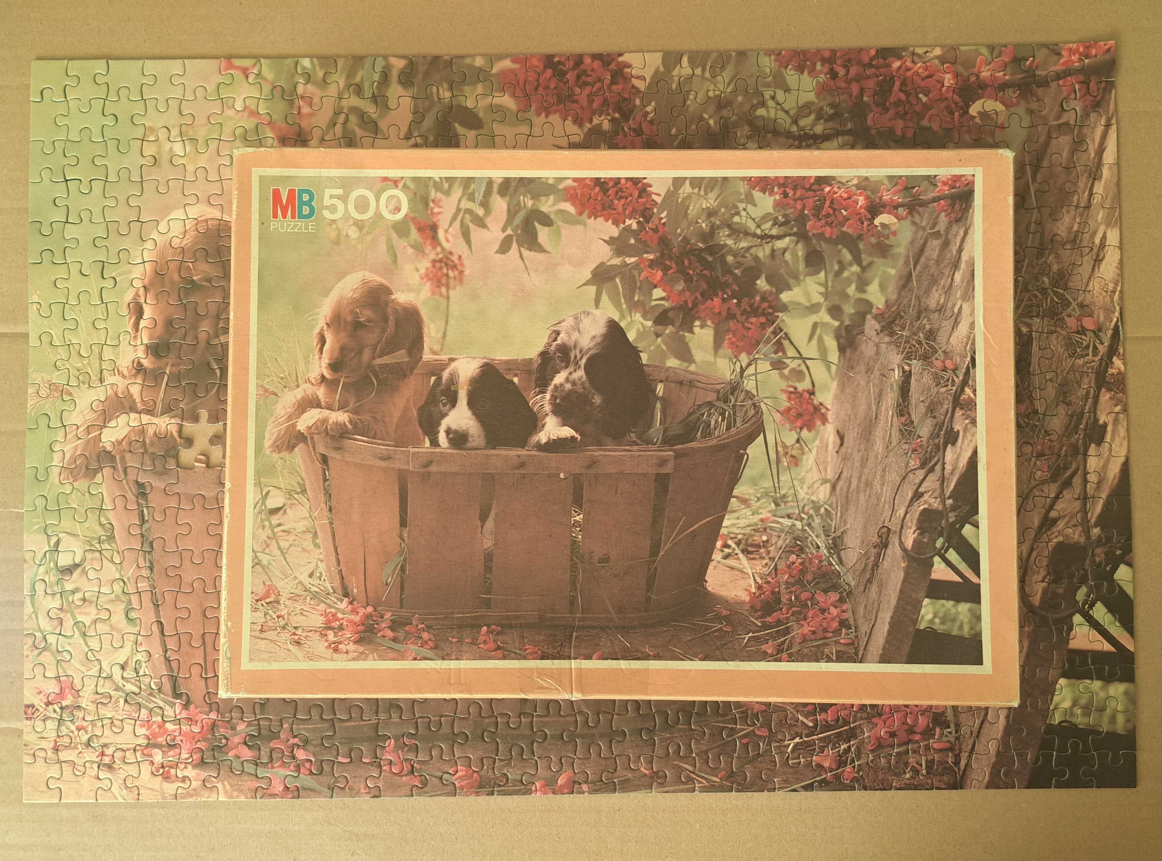 Puzzle Szczeniaki/Psy w koszyku, 500 el. MBpuzzle