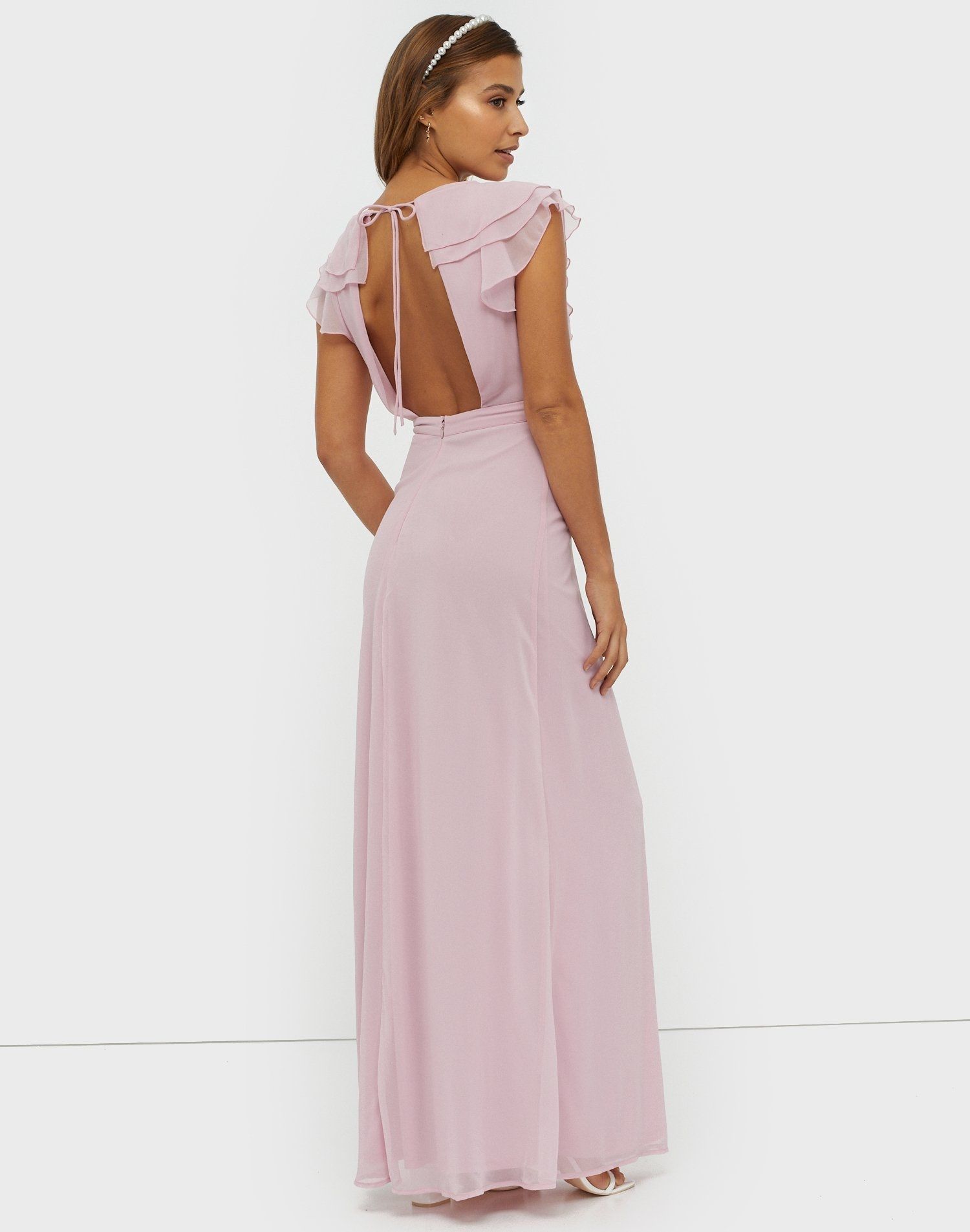 NLY NELLY Sukienka romantyczna maxi różowa XL