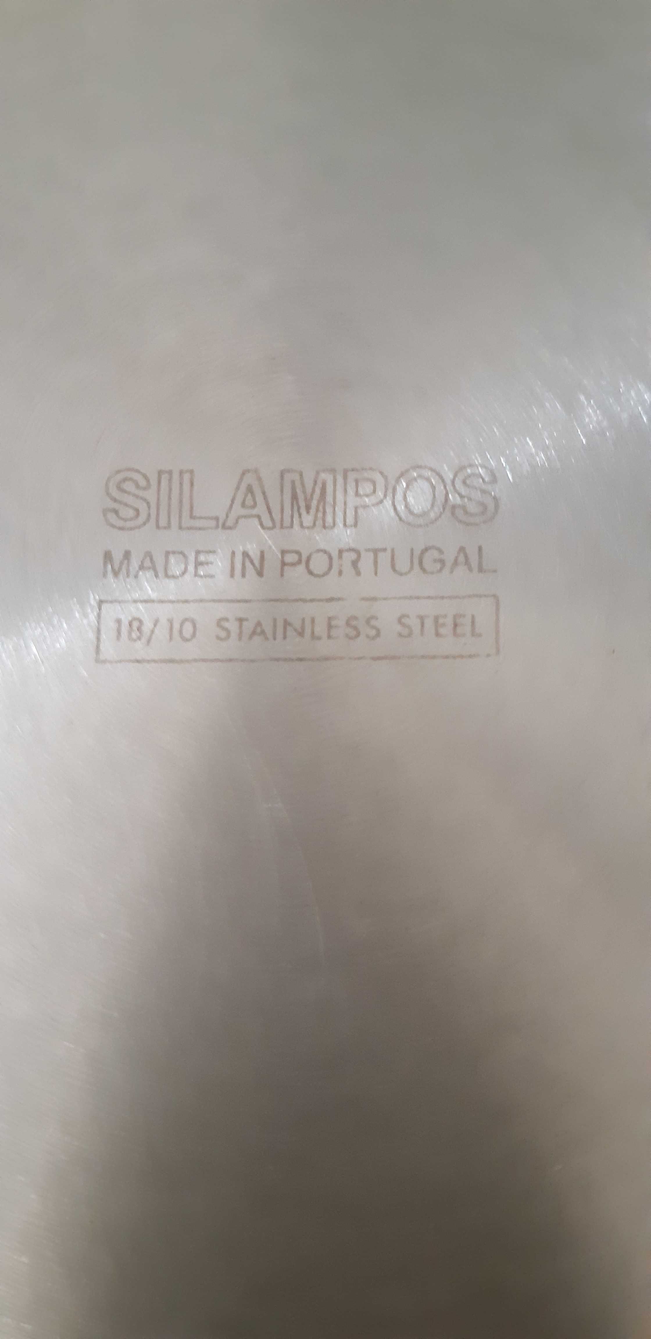 Conjunto de 7 panelas em aço inox, da Silampos, como novas