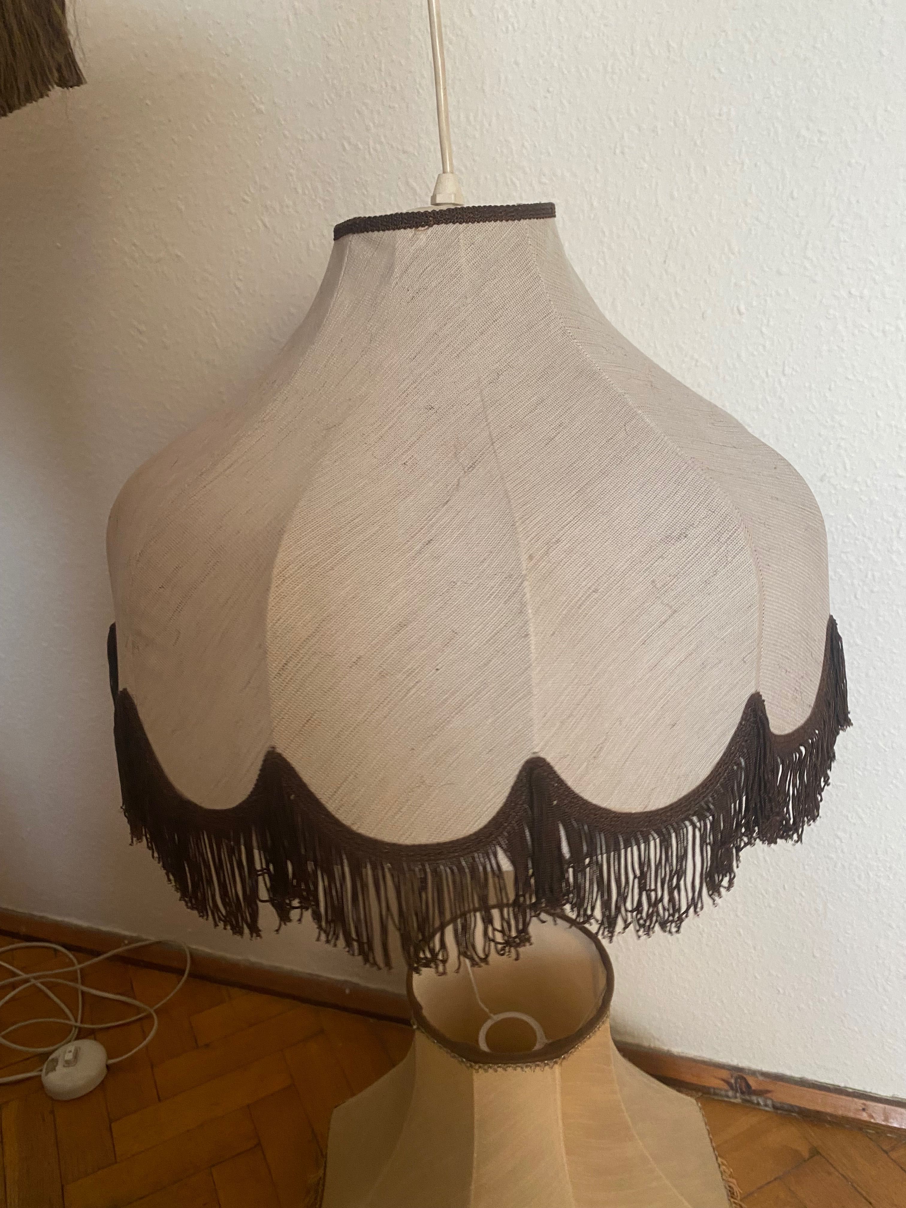 Lampa stojąca Vintage PRL z abażurem