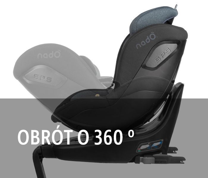 NIEMIECKI Fotelik z I-size NADO 03 RWF i 360 stopni 0-4 lata Be Cool