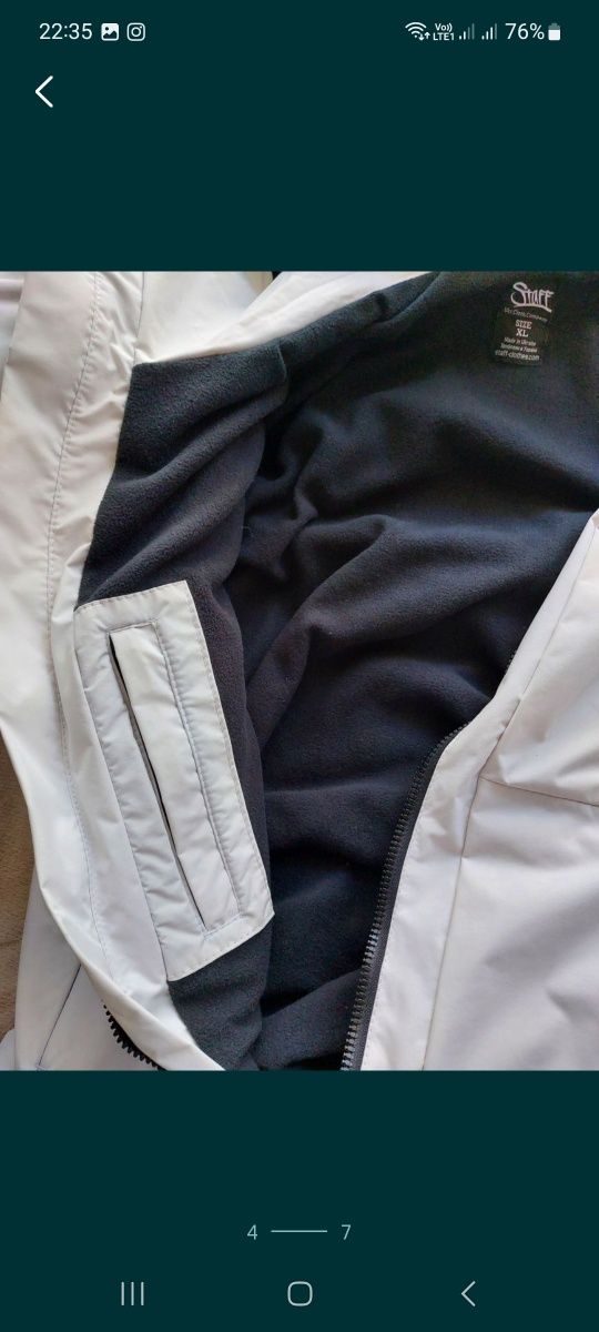 Куртка Staff, біла, нова. 
Довжина 68 см
Плечі 56 см
Рукав 68 см
ПОГ 5