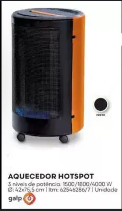Aquecedor GALP Hotspot Preto