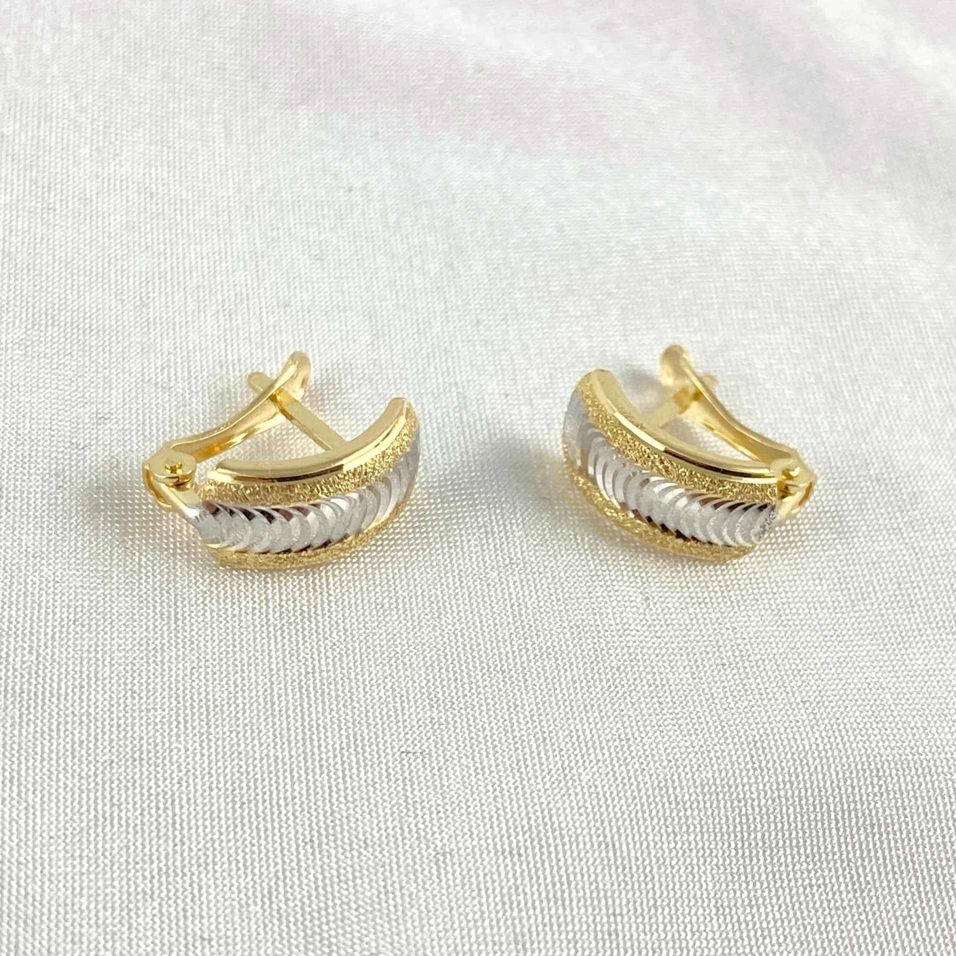 Zjawiskowe ZŁOTE kolczyki diamentowane zdobienie PR. 585 (14K)