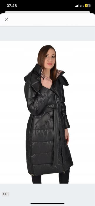 Pikowany zimowy płaszcz damski L nowy