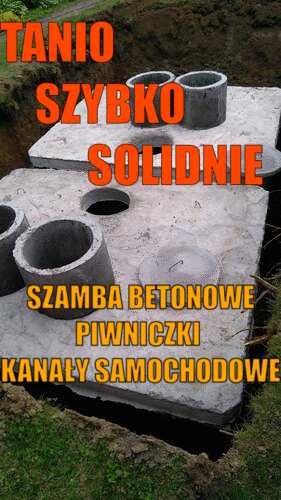 Betonowe-10m3 zbiorniki piwniczki, szamba, kanały samochodowe