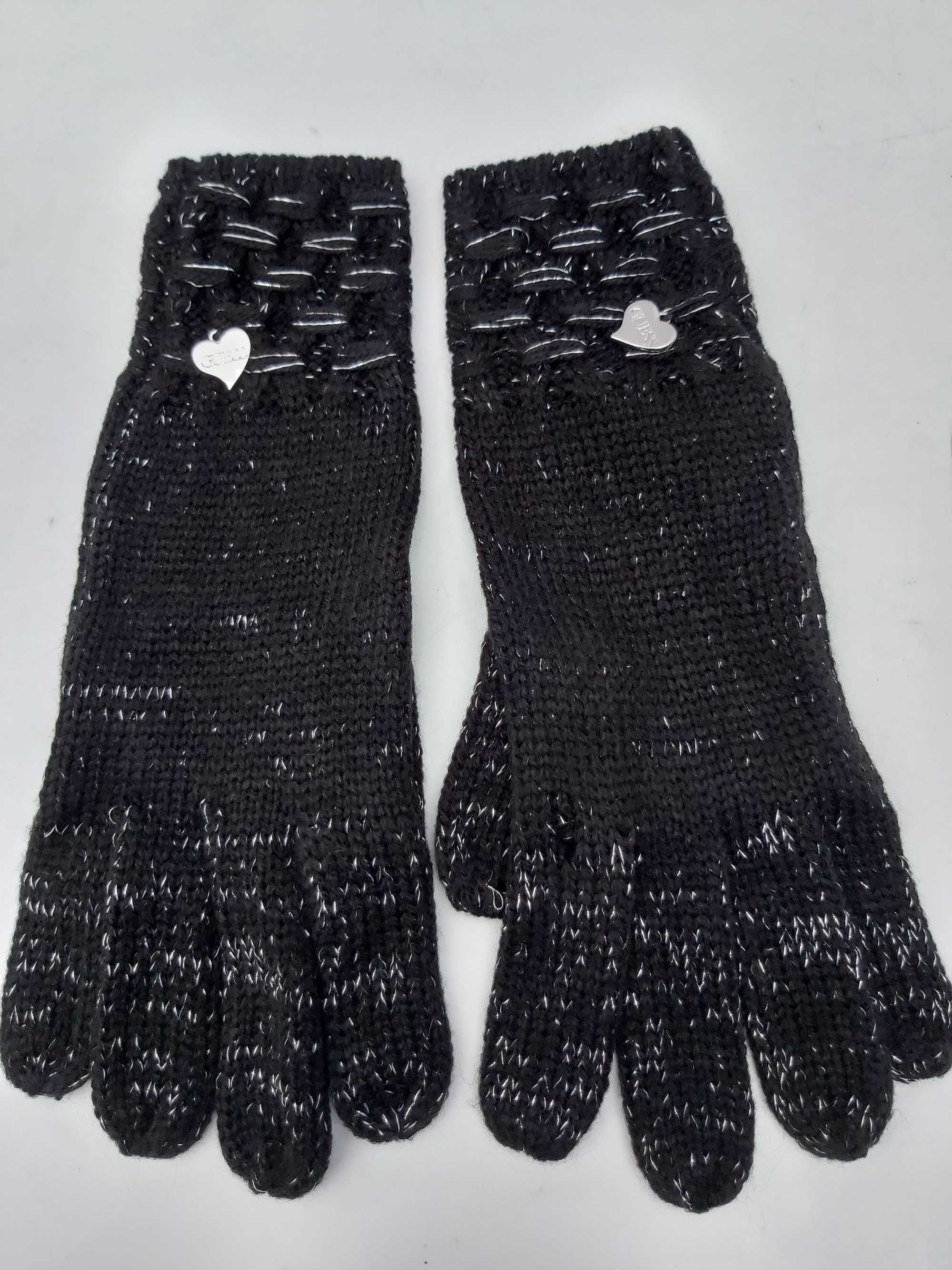 NOWE rękawiczki S czarne GUESS
