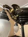 Lampa stojąca, mosiężna, orły, Kemar