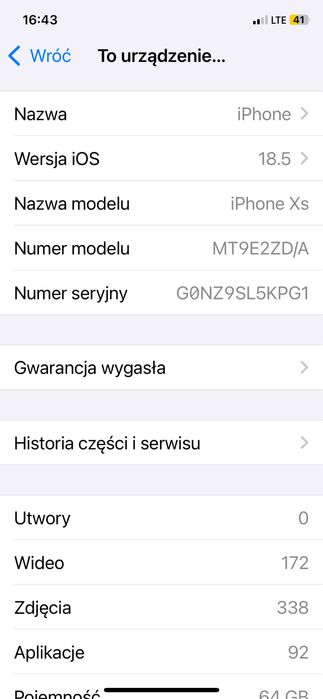 Sprzedam Iphone Xs 64Gb