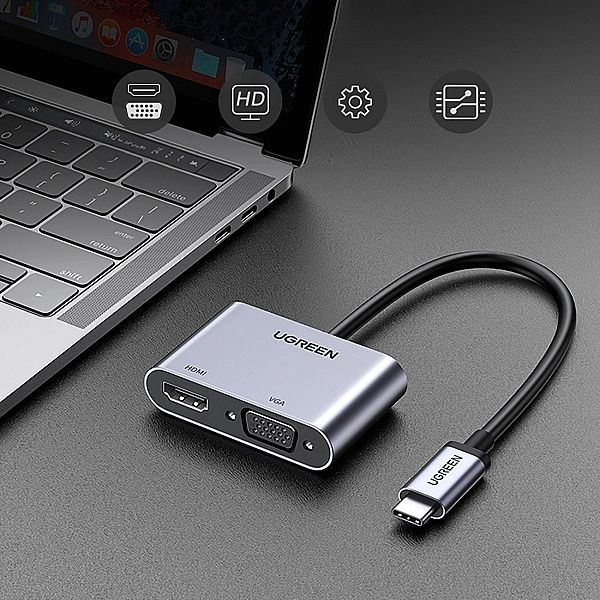 Adapter Ugreen CM162, 50505 USB-C - HDMI / VGA / USB-A 3.0 / USB-C PD