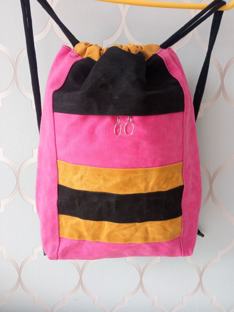 Kolorowy worko plecak z bawełny woskowanej WAX-COTTON