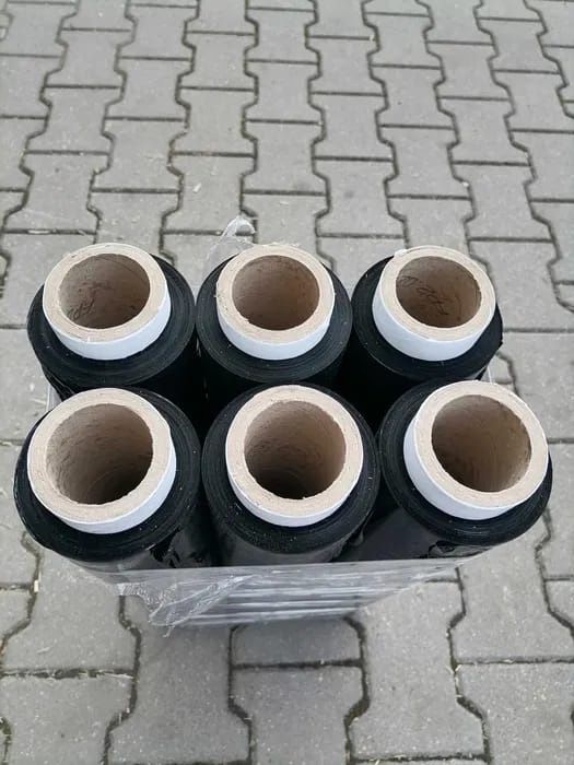 12 rolek folii stretch czarna 2,5 kg