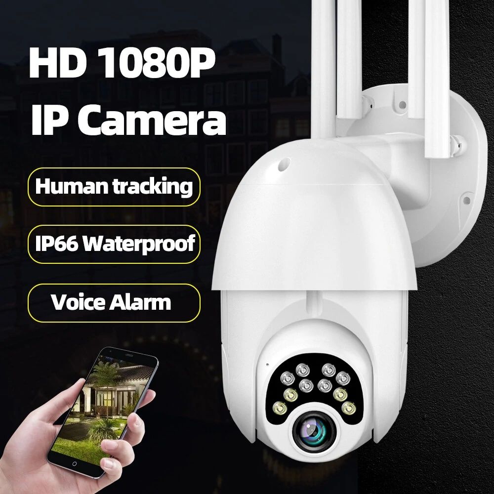 Câmara de vigilância outdoor Guudgo 1080P 10 LED 5x zoom Wi-Fi NOVO