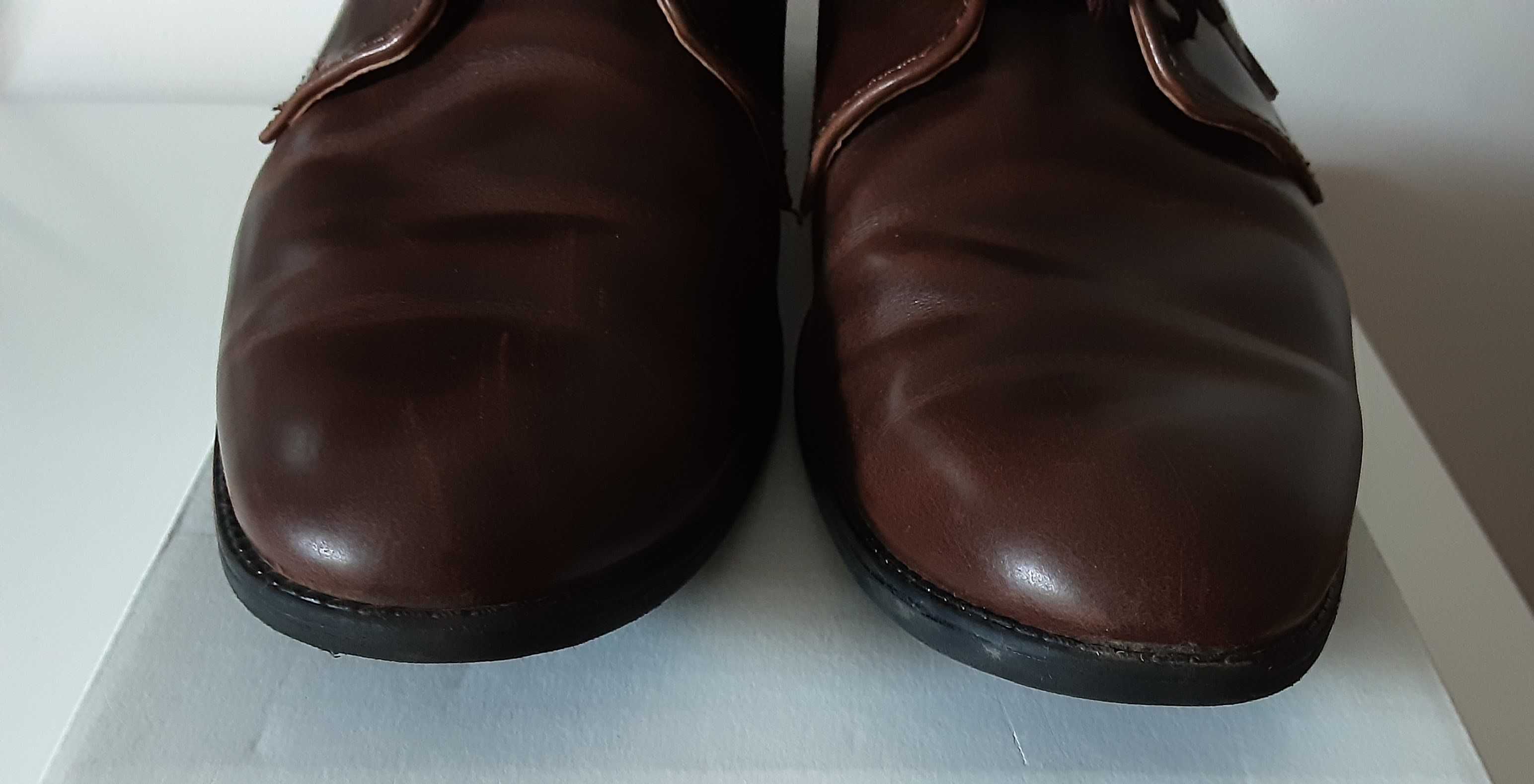 34 KMK pantofle wizytowe eleganckie półbuty skórzane